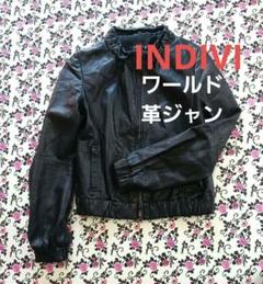 インディヴィ レザージャケット シングルライダース 羊革 ブラック 黒色 38 インディヴィ レザージャケット シングルライダース 羊革