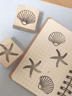 消しゴムハンコ 貝 ヒトデ 2つセット