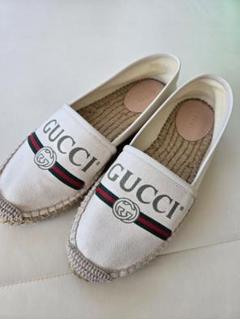 GUCCI ホワイト エスパドリーユ GUCCI エスパドリーユ ホワイト 35 1/2 - メルカリ