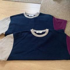 リブ編みカラーブロックTシャツ