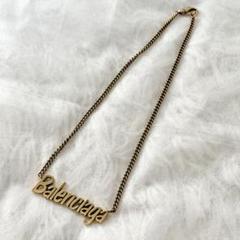 バレンシアガ　Typo　チェーンネックレス　ゴールド　Sサイズ　ロゴ　メンズ