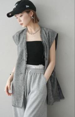 完売❣ESICA　千鳥柄ZIPベスト　ジレ　ビスチェ　ニット　ベスト 完売❣ESICA 千鳥柄ZIPベスト ジレ ビスチェ ニット ベスト