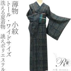 【本日特価】 誂えポリ 洗える夏着物 トール・ワイドサイズ 着物 小紋 薄物 着物・浴衣