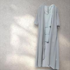 【美品】ロングシフォンカーディガン S グレー ナチュラル系