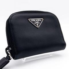 【極美品】PRADA コインケース　トライアングルロゴ　サフィアーノ　黒