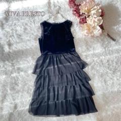 ⚫︎美品VIVA PRESTOベロア×ティアード♡ドッキングワンピース38
