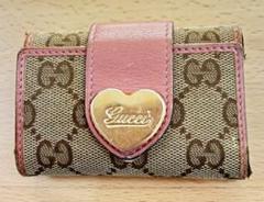 GUCCIグッチロゴGGマークキーリングキーケースピンク箱付き