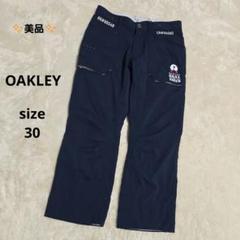 美品 オークリー OAKLEY ゴルフ ミドルパンツ ネイビー 刺繍 ストレッチ