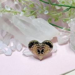 癒しのオルゴナイト❤️ゴールドストーン＋オニキス＋イエローアベンチュリンのハート型 癒しのオルゴナイト❤️ゴールデンオブシディアン＋シトリンの