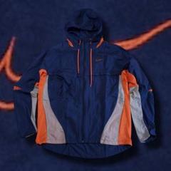 NIKE px ナイロンジャケット　フルジップ　タウンユース　刺繍ロゴ ネイビー NIKE zip-up design nylon jacket | 無無