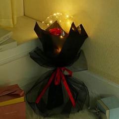 ルミナスバルーン ローズブーケ フラワー 花束 バラ プレゼント 黒