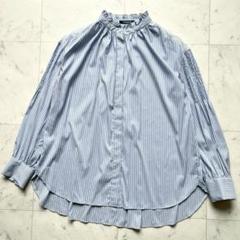 MORABITO SPELL 肩レース ピンタックフリルストライプブラウス 40