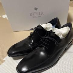 極美品♥ ベニル【25.5】ウェディングシューズ ブラック 5511 25 1/2cm BENIR ブラック レザー ドレスシューズ ベニル - メルカリ