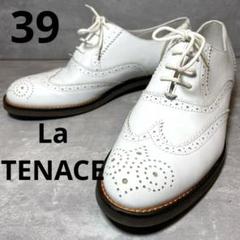 La TENACE ラテナーチェ　ウィングチップ　レースアップシューズ 新品】ラ テナーチェ LaTENACE ウイングチップ 革靴 ホワイト 39