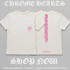 Chrome Hearts ネオンロゴ Tシャツ Mサイズ／ホワイト×ピンクロゴのサムネイル