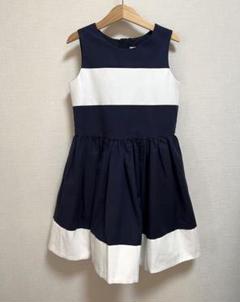 新品 kate spade ワンピース ノースリーブ 紺白 130cm