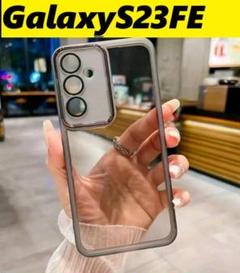 GalaxyS23FE レンズ保護フィルム付　透明ケース　黒　Galaxyケースのサムネイル