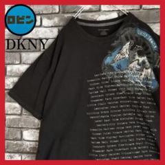 鬼フェード DKNYジーンズ メッセージ tシャツTシャツ 黒 ダメージ tee