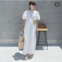 epaバルーンスリーブワンピース　ホワイト
