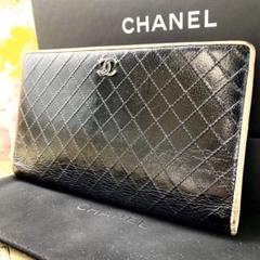 シャネル マトラッセ ワイルドステッチ 二つ折り長財布 ブラック DI46