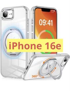 iPhone16e用 ケース 多機能 360度回転スタンド MagSafe対応