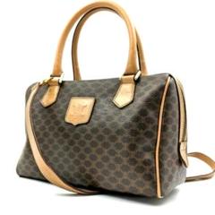 CELINE セリーヌ ミニボストンバッグ 2way マカダム ブラウン