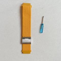 ワンタッチバンド スマートウォッチ 編み込み イエロー 1本 20mm