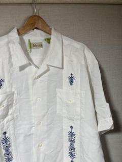 古着 キューバシャツ リネンシャツ ビッグサイズ ストリート ユニセックス