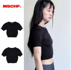 mschf ミスチーフ ミスチプ 韓国 セーター ニット 黒 ブラック