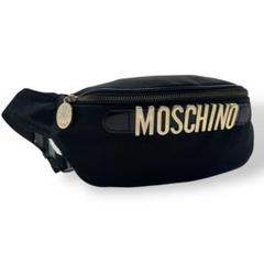 希少 極美品 モスキーノ ビックロゴ ウエストバッグ ボディ