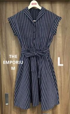 【美品】THE EMPORIUM シャツ　ワンピース　L ストライプ　ブラウス