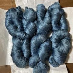 藍染　絹糸　リネン糸 約885g