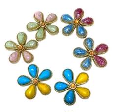 ハンドメイド　フラワーカボション　ピアス　イヤリング　レジン　ハンドメイド材料