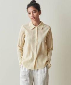 Steven Alan CRAPE STRIPE SHIRT イエローのサムネイル