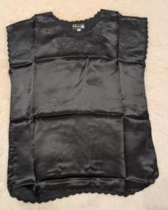 STRENESSE GROUP 墨黒シルク＊タンクトップ＊しわ加工 STRENESSE GROUP 墨黒シルク＊タンクトップ＊しわ加工