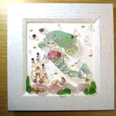 24cm 弓矢を持ち祈る　螺鈿細工貝殻アートタイルアートパネル壁飾り 24cm 弓矢を持ち祈る螺鈿細工貝殻アートタイルアートパネル壁飾り