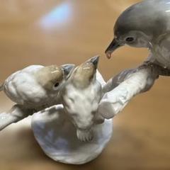希少 Noritakeスタジオコレクション 置物 子に餌を与える親鳥 希少 Noritakeスタジオコレクション 置物 子に餌を与える親鳥