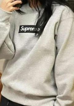 Supreme Box Logo Crewneck ヘザーグレー