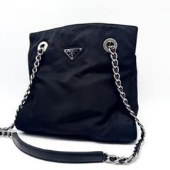 ☆良品☆ プラダ チェーンショルダーバッグ 紺 ナイロン レザー 351137_1_wm.jpg