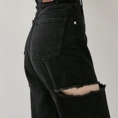 Chico サイドスリットダメージデニムパンツ　M セール】【サイズ展開あり】サイドスリットダメージデニムパンツ
