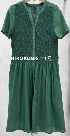 美品【ヒロコビス】HIROKO BIS 11号L 長袖ワンピース ブラウス 膝丈 美品【ヒロコビス】HIROKO BIS 11号L 長袖ワンピース ブラウス 膝丈