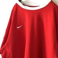 ナイキ NIKE ロゴ 刺繍 Tシャツゲームシャツ L レッド 赤 古着