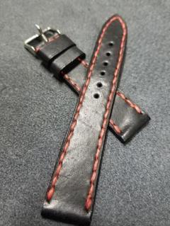 訳あり20mm イタリアンオイルレザー 半艶黒のサムネイル