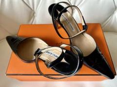 Manolo Blahnik アンクルストラップ　パンプス　36 1/2 美品