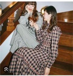 タグ付新品未使用 Dear sisterhood フリル チェック ワンピース
