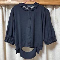 Simone Rocha ブラックニット 五分袖　カーディガン