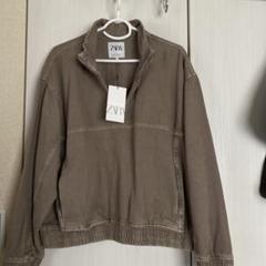 新品ZARA】ジッパーネッククロップドスウェット - メルカリ