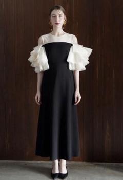 acka オーガンジーフリルドレス　black 1 ヘアアクセサリー付き acka オーガンジーフリルドレス black 1 ヘアアクセサリー付き