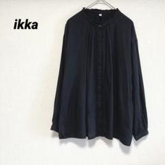ikka イッカ　シャツ　ブラウス　7分袖　ブラック　黒　M