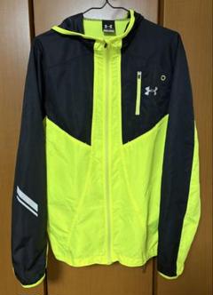 UNDER ARMOUR ウィンドブレーカー LG 黒/蛍光イエロー